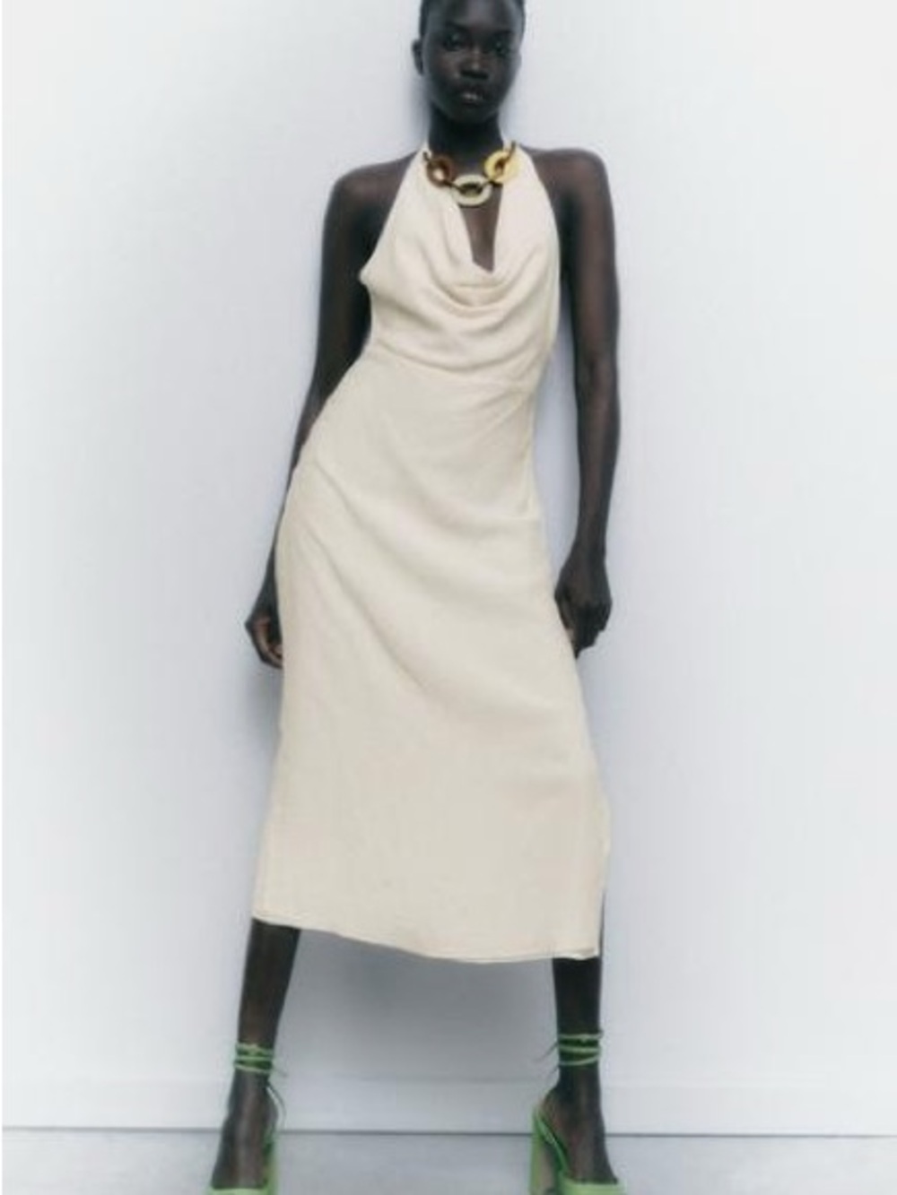 Zara HALTER DRESS WITH LINK NECKLACE